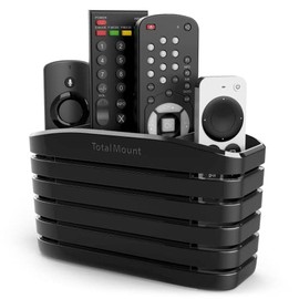 TotalMount Remote Control Holder – Premium Quality and Extra Stable to Place Near Your TV, Bed, or Table (Large – Fits Four Remotes, Premium Black)