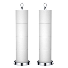 ROLABAM Toilet Paper Holder Stand with Reserve Function, Free Standing Toilet Paper Holder for Bathroom, Space Toilet 4 Rolls Toilet Paper Storage 22.5" Height (2 Pack, Chrome)