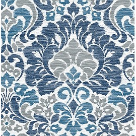 A-Street Prints 2793-24731 Garden of Eden Damask Wallpaper, Blue