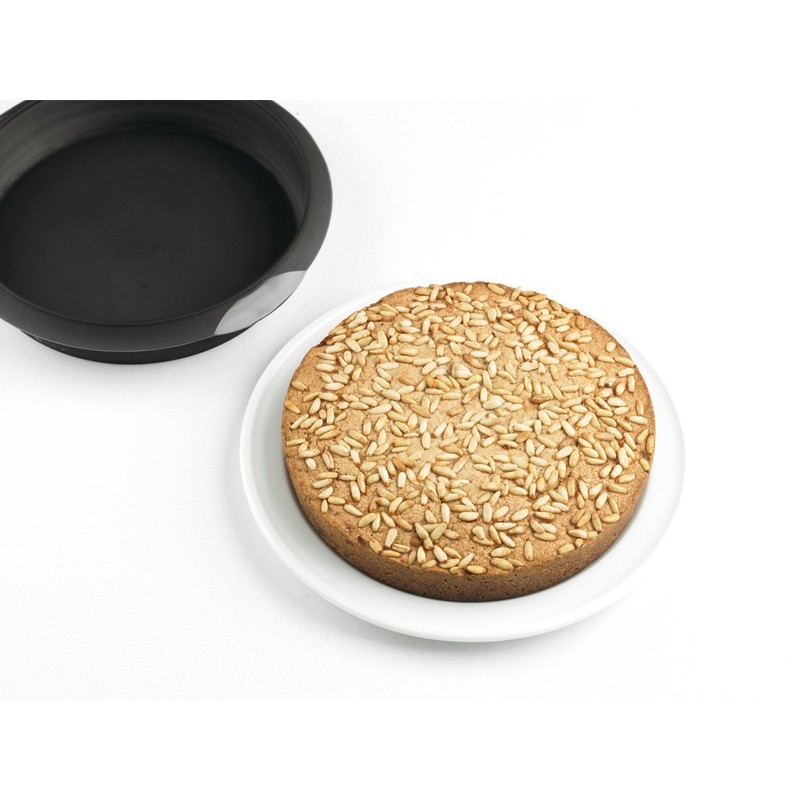 Lékué Backform, rund, Silikon, schwarz, 24 cm