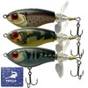 Pristis 3pcs Double-Blade Ploppers, Saltwater & Freshwater Fishing Teaser with