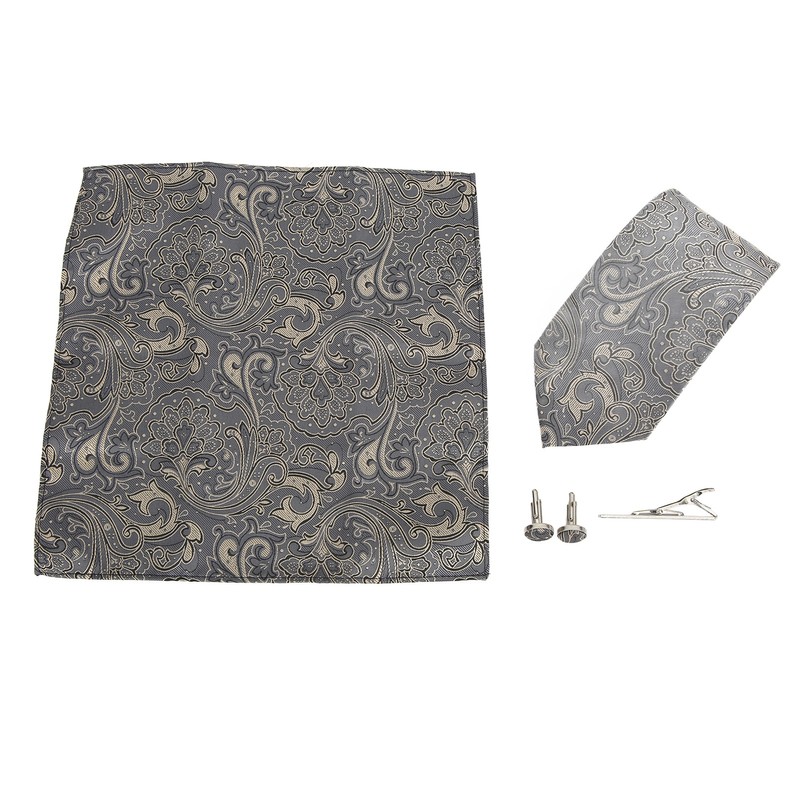 6pcs Paisley Ties Set Casual Business Style Polyester Yarn Paisley