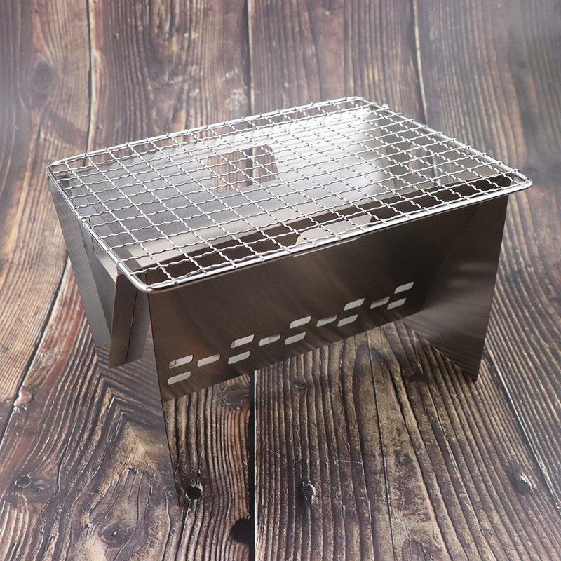 Camping Wood Burning Stove Outdoor Portable Folding Stainless Steel Backpacking