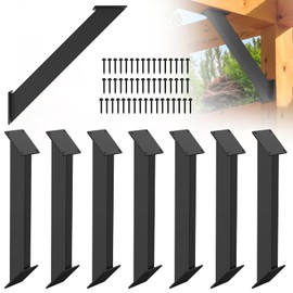 Set of 8 Heavy Duty 45 Degree Angle Brackets, 4x4 Pergola Brackets Kit for Wooden Structures Such as Gazebos, Pergolas