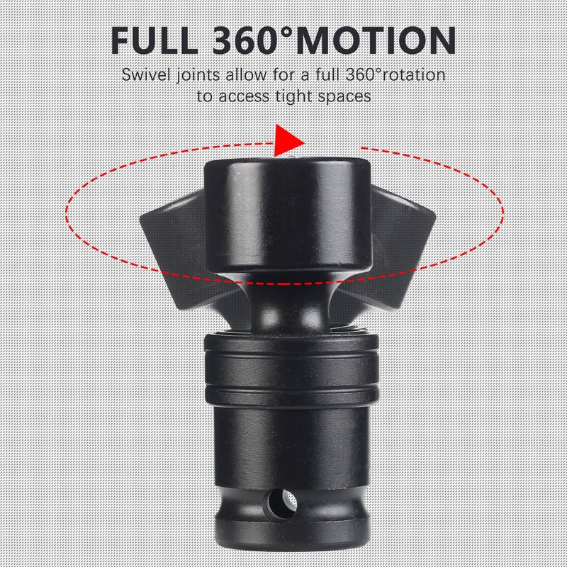 ZOYAKKI 22mm Swivel Socket 1/2" Drive Shallow 6 Pt CR-MO