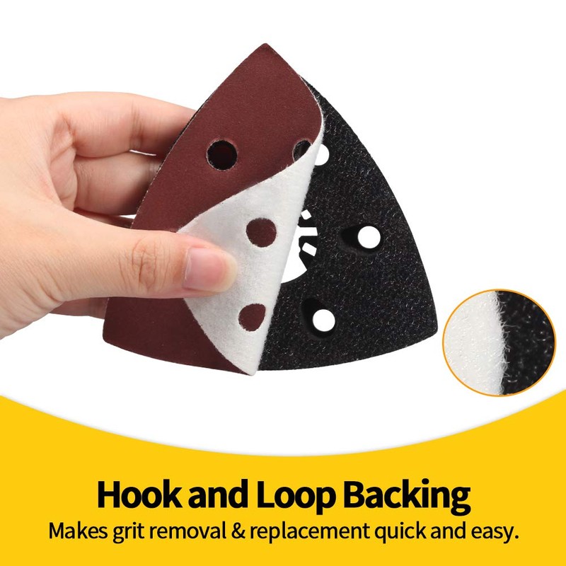 SPEEDWOX 50 Pcs Triangle Sanding Pads Hook and Loop 1000
