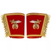 MASONIC SHRINER RED GAUNTLETS CUFFS SHRINERS BULLION HAND EMBROIDERED FRINGE