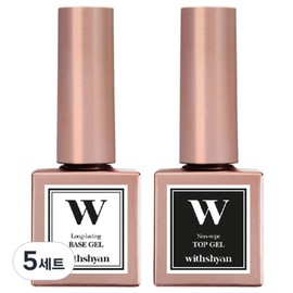 WithShan basic gel 2-piece set, keratin base gel 10g + non-wipe diamond top gel 10g, 5 sets / 위드샨 기초젤 2종 세트, 케라틴 베이스젤 10g + 논와이프 다이아 탑젤 10g, 5세트