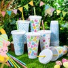 Funnymoom 12 Sets Easter Plastic Cups with Lids and Straws