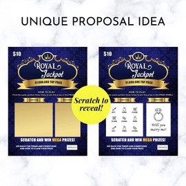 Zoschie 2 Will You Marry Me Proposal Lottery Ticket Scratch Off Cards - Fun and Unique Marriage Proposal Idea, Fake Lotto Scratcher for Wedding Proposal