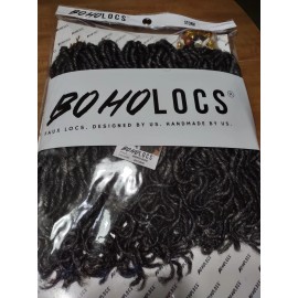 BohoLocs NEW Boho Bob  14" SIX PACK Boho Locs  Storm color (salt and pepper)