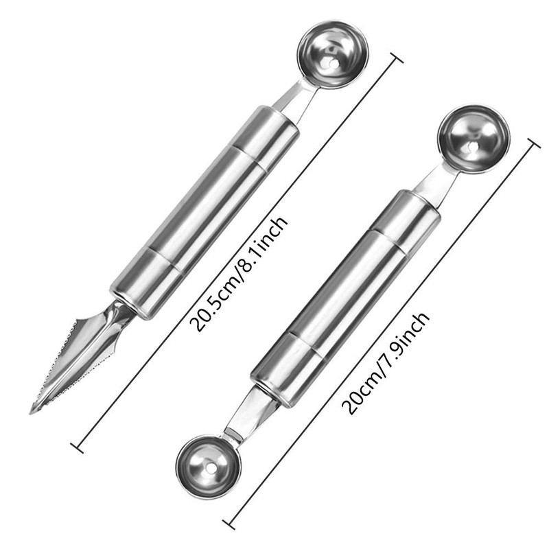 alladaga Set of 4 Melon Spoons Ball Cutters Dual Purpose