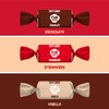 Funtasty Caramel Candy Mix - Vanilla, Strawberry, Chocolate - Taffy