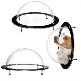 Goaste 2 Pack Dog Fence Window, 12.4 Inch Clear Pet Dome, Durable Plastic Pet Peek Windows Playground, Doggie Fence Safe Domes, Pets Supply for Dog Cat Horse, 12.4 x 4.9 Inch