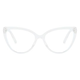 TECH-LINE-DIRECT FASHION ACCESSORIES Cat Eye Stylish Glasses Frames Women Plastic Eyewear 2024 (Clear Frame + Clear Lens)