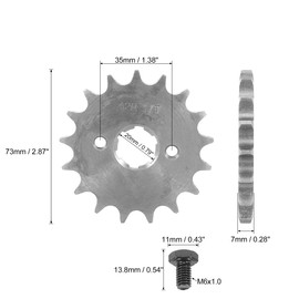 F FIERCE CYCLE Fitting Screw Metal Titanium Tone Motorcycle Sprocket Front Engine Sprocket 428 Chain 17T 20mm