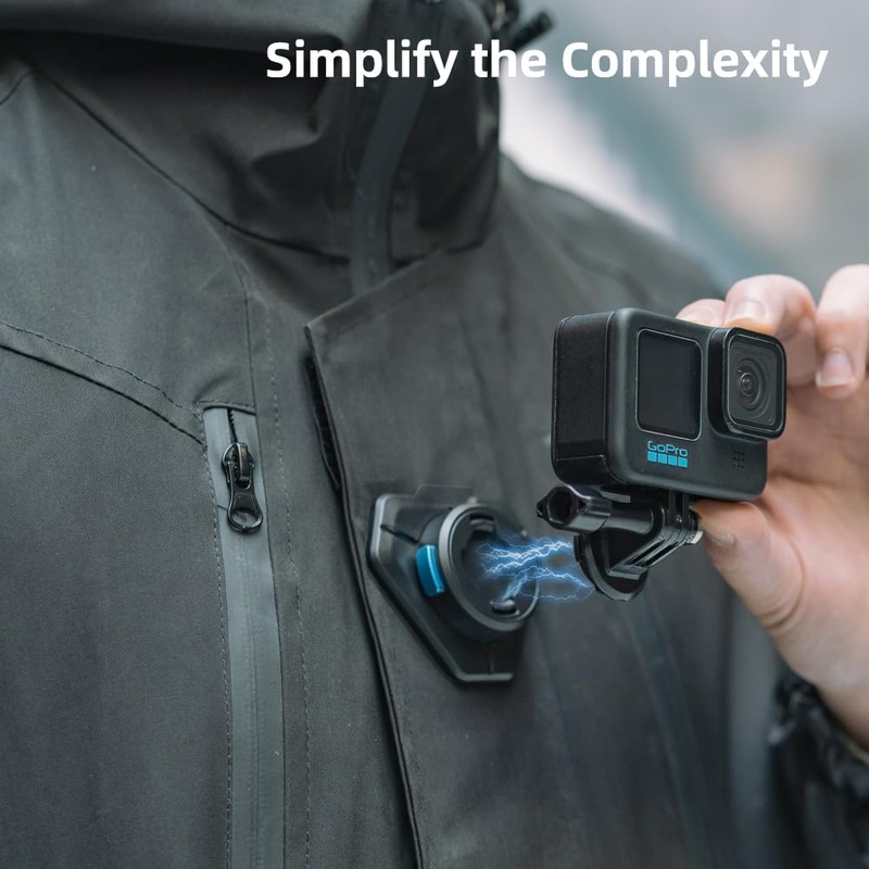 Rugvis Magnetic Chest Mount with Neck Strap, 360° POV Invisible