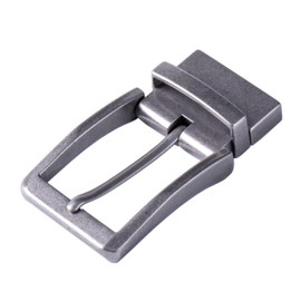 DJCAIZYY 1 3/8" (35mm) Reversible Belt Buckle Replacement Belt Buckle Square Buckles Vintage Silver