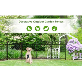 Zhongma Decorative Metal Garden Fence,Pack of 4pcs, Total 26" H x 100" L