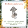 HEITMANN DECO - Ceramic Mushrooms, Grey, Approx. 16 cm