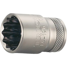 TRUSCO T4-15W Socket, 12 Square Type, Insertion Angle 0.5 inches (12.7 mm), Opposite Side 0.6 inches (15 mm)