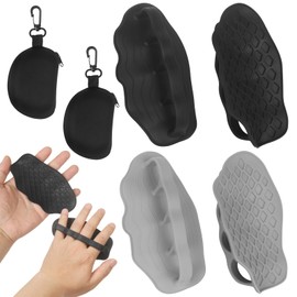 Vefungyan Gym Workout Grips Rubber Fingerless: 2 Pairs Weight Lifting Gloves Anti-Slip Hand Palm Protection Wraps Exercise Support