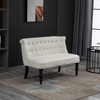 HOMCOM Upholstered Armless Fabric Loveseat with Button Tufted Design for