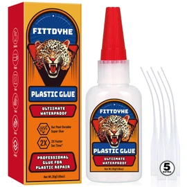 Super Plastic Glue 30 g, Super Glue for Plastic, Strong Fast Drying Clear Heavy Duty Waterproof Adhesive for Toys, Miniatures, Model, Acrylic, PVC, PLA, DIY Kits Repair