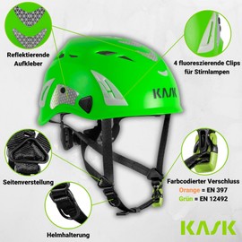 KASK Superplasma PL HiViz 2.0 Safety Helmet, Mountaineering Helmet, Industrial Climbing Helmet, Size 51-62 cm, Universally Adjustable, Colour: Yellow