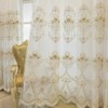 Amidoudou 1 Pair European Style Curtains Double Layer with Valances