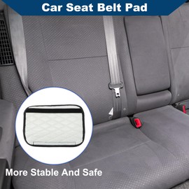 Hihaha Shiny Seat Belt Covers/Backpack Shoulder Pad Multifunctional Seat Belt Pad Cover for Truck Car SUV/Comfort Breathable Faux Leather 6.5x23cm / 1pcs White