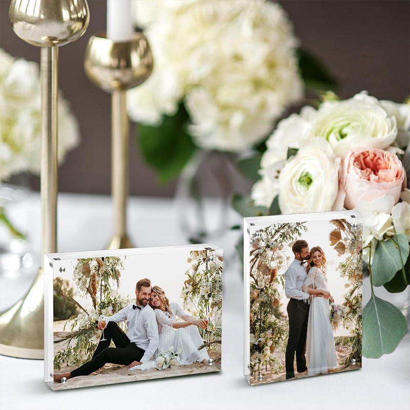 Airsnigi 4x6 Acrylic Frames 16 Pack, 20mm Double Sided Magnetic