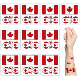Canada Flag Temporary Tattoos,10 Sheets Canada National Flag Face Tattoo Sticker Waterproof Body Art Sticker for National Day and Patriotic Party Favor Accessories