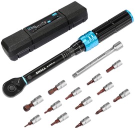 SHALL 15-Piece Set Preset Torque Wrench 1/4 Inch 5-25 N·m for Bicycles, Motorcycles and Cars