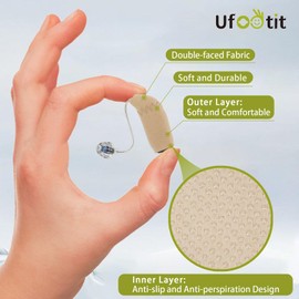 Hearing Aid Covers: Protect Hearing Aids from Sweat, Moisture, Dust, Wind and Shocks, Includes a Pair of Hearing Aid Covers and a Storage Bag, Fits Hearing Instruments 1.6”,Large