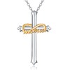 925 Sterling Silver Cross Necklace for Mom Nana Grandma Daughter