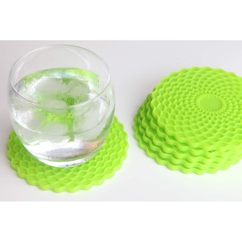 Green Drinks Coasters Set of 6 by Stone & Thyme