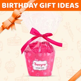 HAPPYPOP Birthday Gift for Child Girl - Dark Pink 9th Socks with Cupcake Packaging Cozy Coral Fleece DIY Present from Mom Family Friends