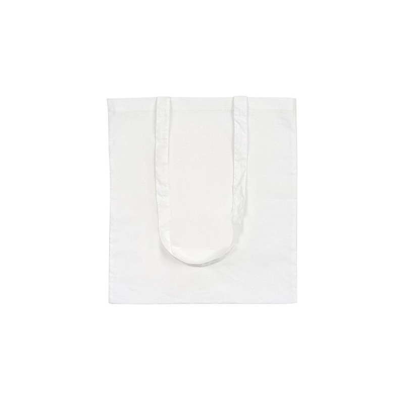 eBuyGB Shopping Tote Shoulder Bag, 100% Cotton, White, 2.54 x