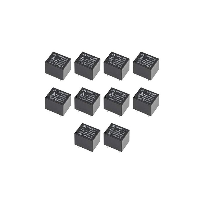 sourcing map 10 Pcs JQC-3FF-S-Z DC 24V Coil SPDT 5