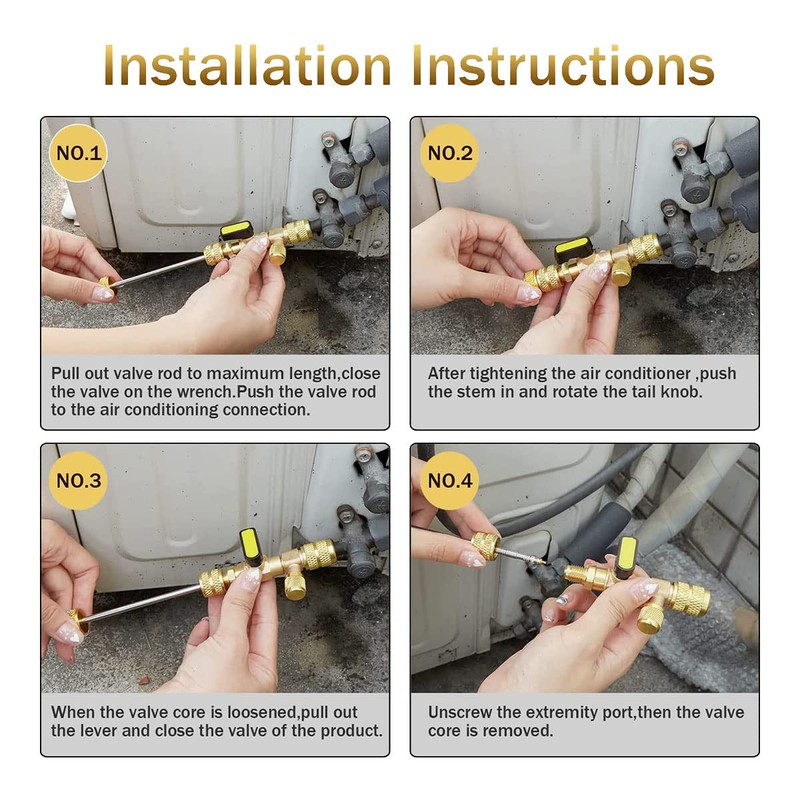 Willoghsa Valve Core Remover Installation Tool Kit Replacement Valve Cores