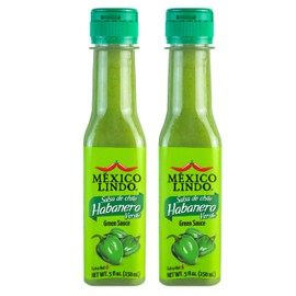 Mexico Lindo Green Habanero Hot Sauce Display, 5 fl oz, Pack of 2