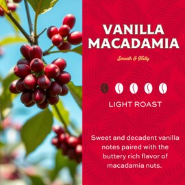 Lion Coffee Vanilla Macadamia Flavored Medium Roast Coffee Pods - Single-Serve Pods - Hawaiian Inspired Flavor - Arabica Coffee - Compatible with Single-Serve Brewing Systems - 12 Count Box