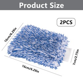 FIBOUND Pack of 2 Microfibre Car Wash Mitt, Car Wash Gloves, Car Wash Gloves, Car Cleaning Gloves Made of Microfibre, Microfibre Wash Mitts for Car Wash Cleaning