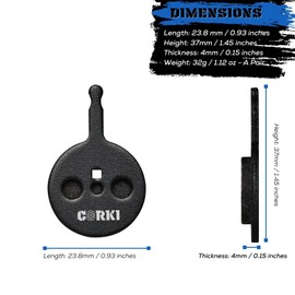 Corki Cycles Brake Pads 4 Pairs Bicycle Disc Brake Pads for Avid Mechanical BB5 (Resin,Semi-Metallic,Sintered Metal)