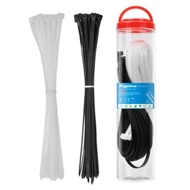 Zip Ties 7.2 * 380mm 50 Pack Plastic Wire Ties for Home,Office,Garden,Workshop,black and white