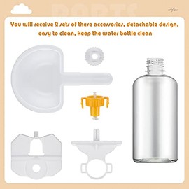 Riakrum 2 botellas de agua para perro para jaula de 500 ml antidesbordamiento dispensador de agua automático para perros pequeños, gatos, conejo, hurón, animales pequeños, jaula, 2 colores