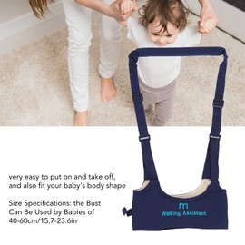 Handheld Kids Walker Helper Toddler Infant Walker Skin Friendly Aliviar el Dolor de Espalda Ajustable Evita Perderse Child Walk Support Assist Trainer Tool, Baby Walking Harness (Azul marino)