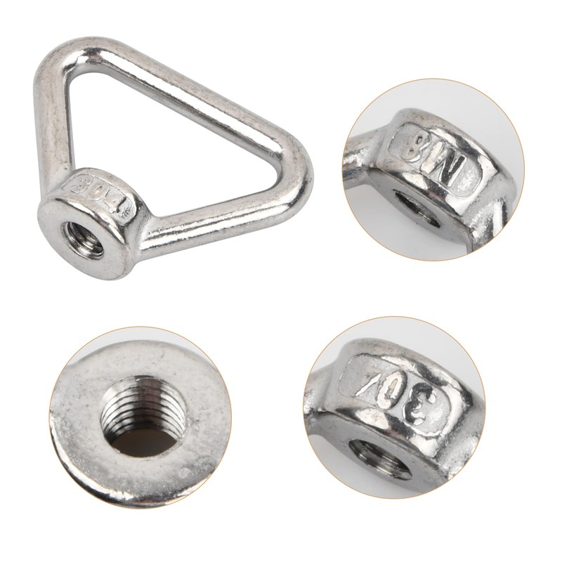 Dokpav 4 Pcs M8 Triangle Ring Nuts, 304 Stainless Steel