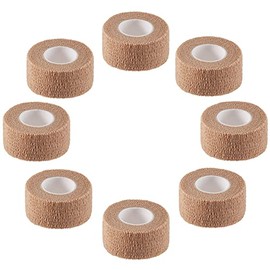 Self Adhesive Elastic Bandage Wrap - Pack of 8 Rolls 1" x 5 Yards Stretch Self-Adherent Cohesive Wrap Bandages First Aid Tape for Athletic, Sports, Wrist, Ankle (Beign Colors)